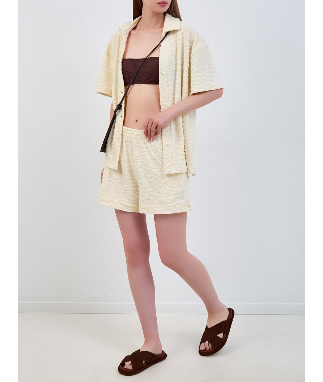 MC2 SAINT BARTH Бежевая полиэстеровая рубашка, фото 2