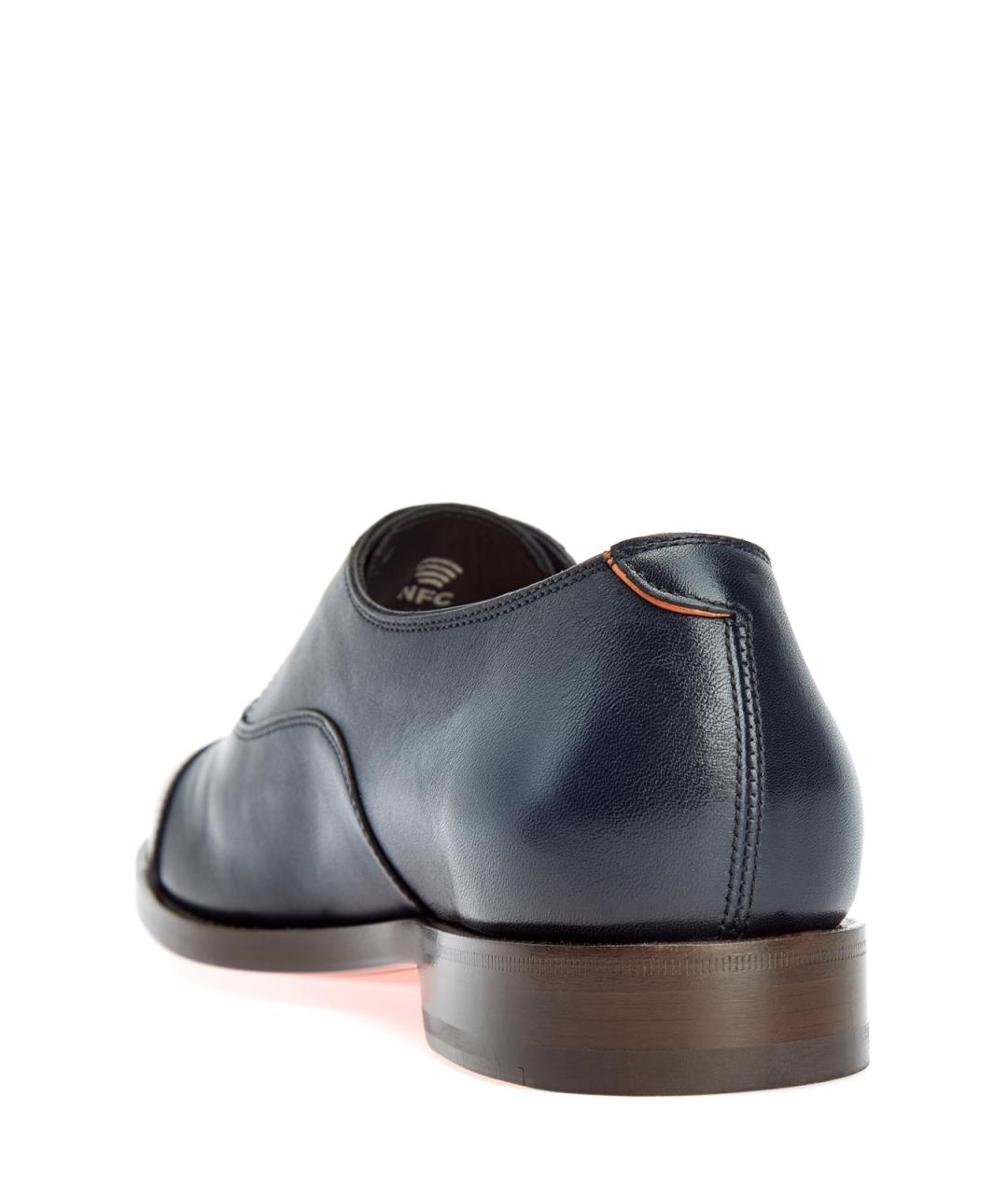 SANTONI Темно-синие кожаные туфли, фото 4
