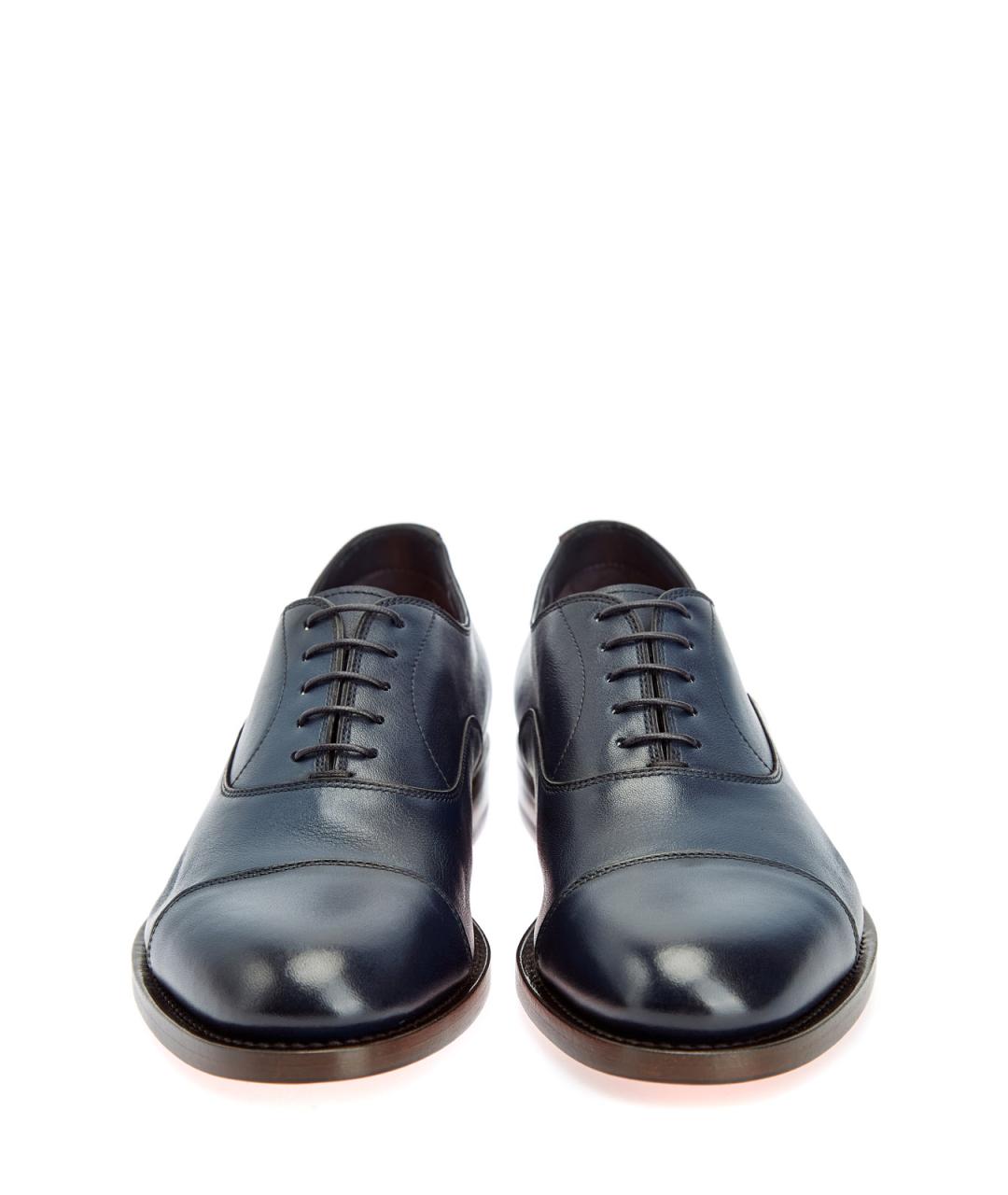 SANTONI Темно-синие кожаные туфли, фото 5