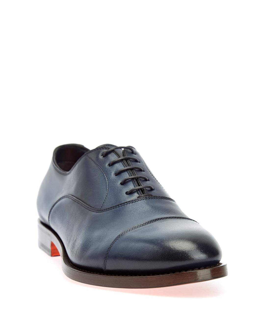 SANTONI Темно-синие кожаные туфли, фото 3