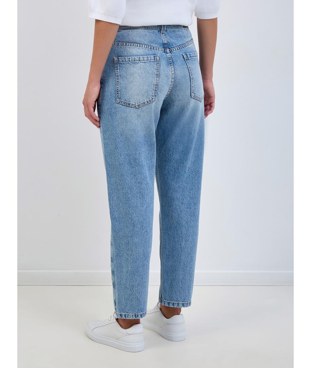 BRUNELLO CUCINELLI Голубые хлопковые джинсы слим, фото 4