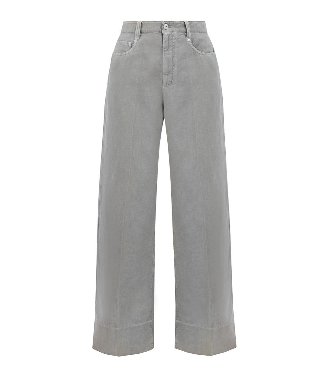 BRUNELLO CUCINELLI Зеленые хлопковые прямые джинсы, фото 1