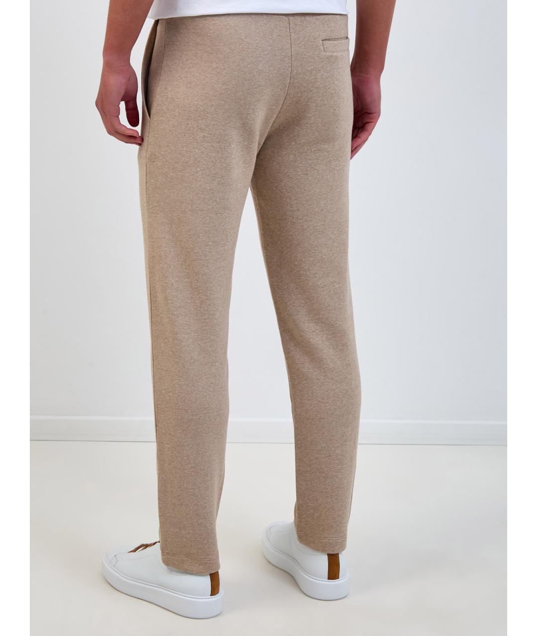 CANALI Бежевые хлопковые повседневные брюки, фото 4