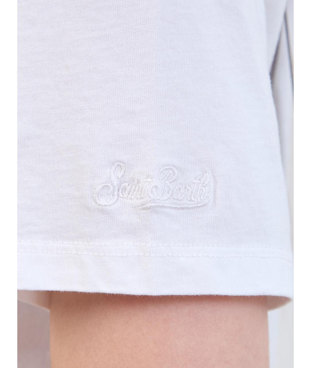MC2 SAINT BARTH Белая хлопковая футболка, фото 5