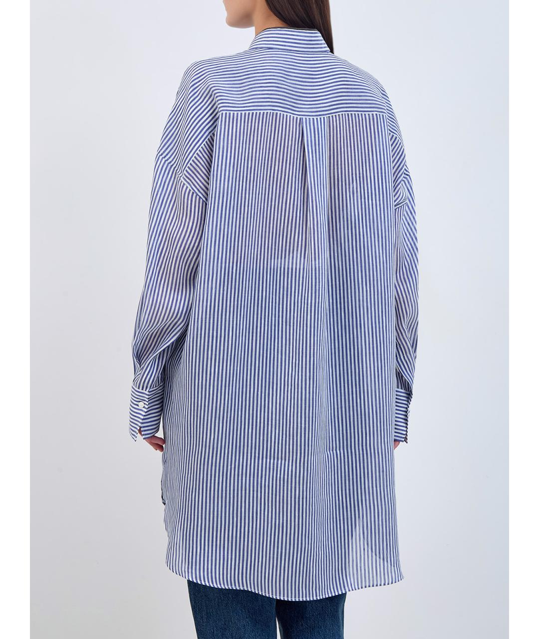 BRUNELLO CUCINELLI Синяя льняная рубашка, фото 4