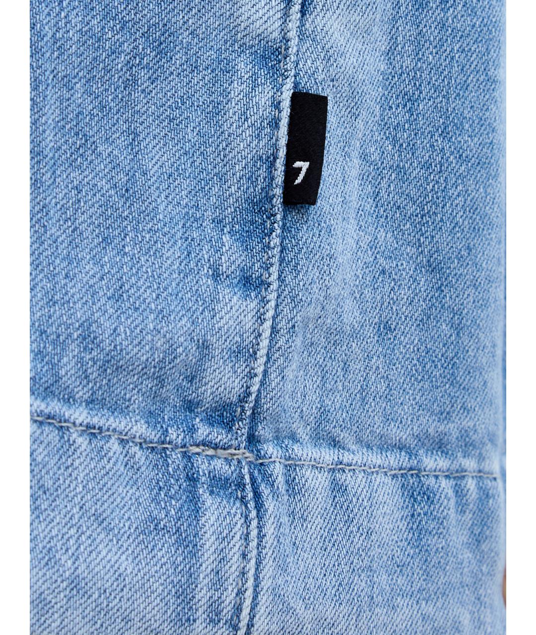 7 FOR ALL MANKIND Голубая хлопковая майка, фото 5