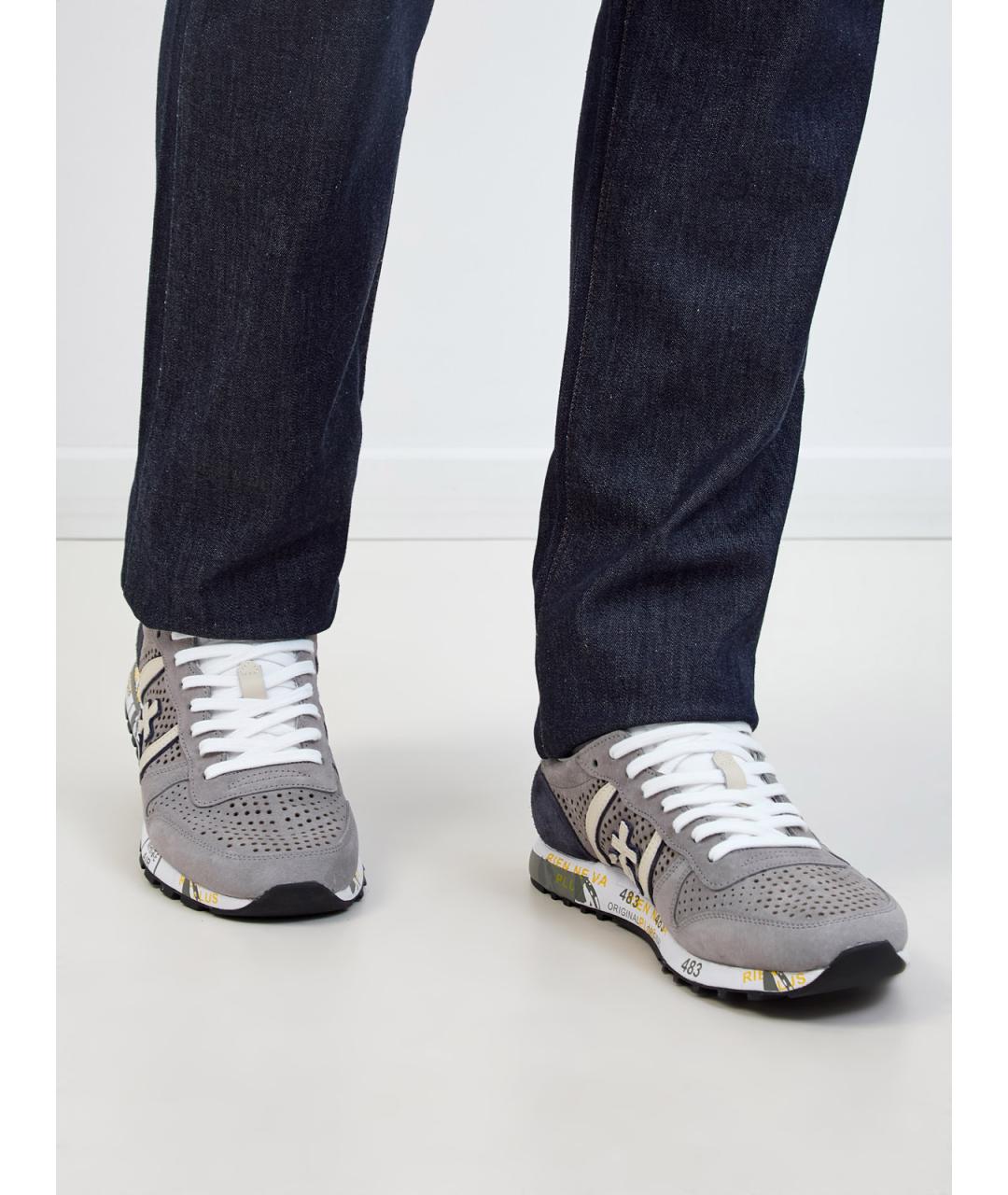 PREMIATA Серые замшевые низкие кроссовки / кеды, фото 2