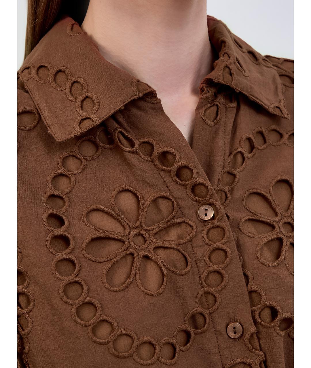 MC2 SAINT BARTH Коричневая хлопковая блузы, фото 5