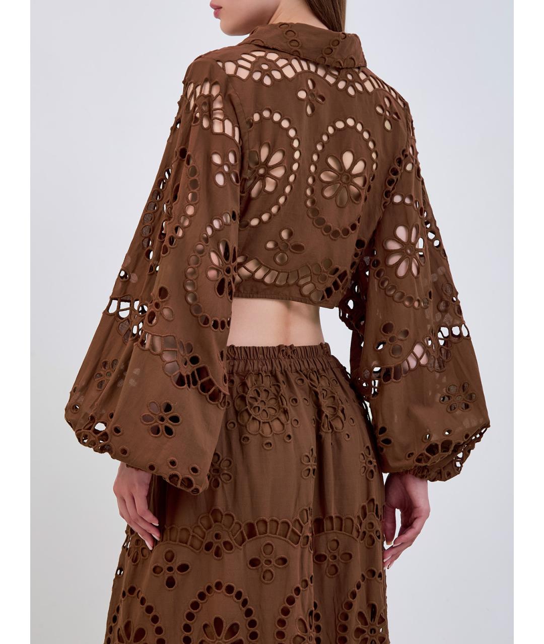 MC2 SAINT BARTH Коричневая хлопковая блузы, фото 4
