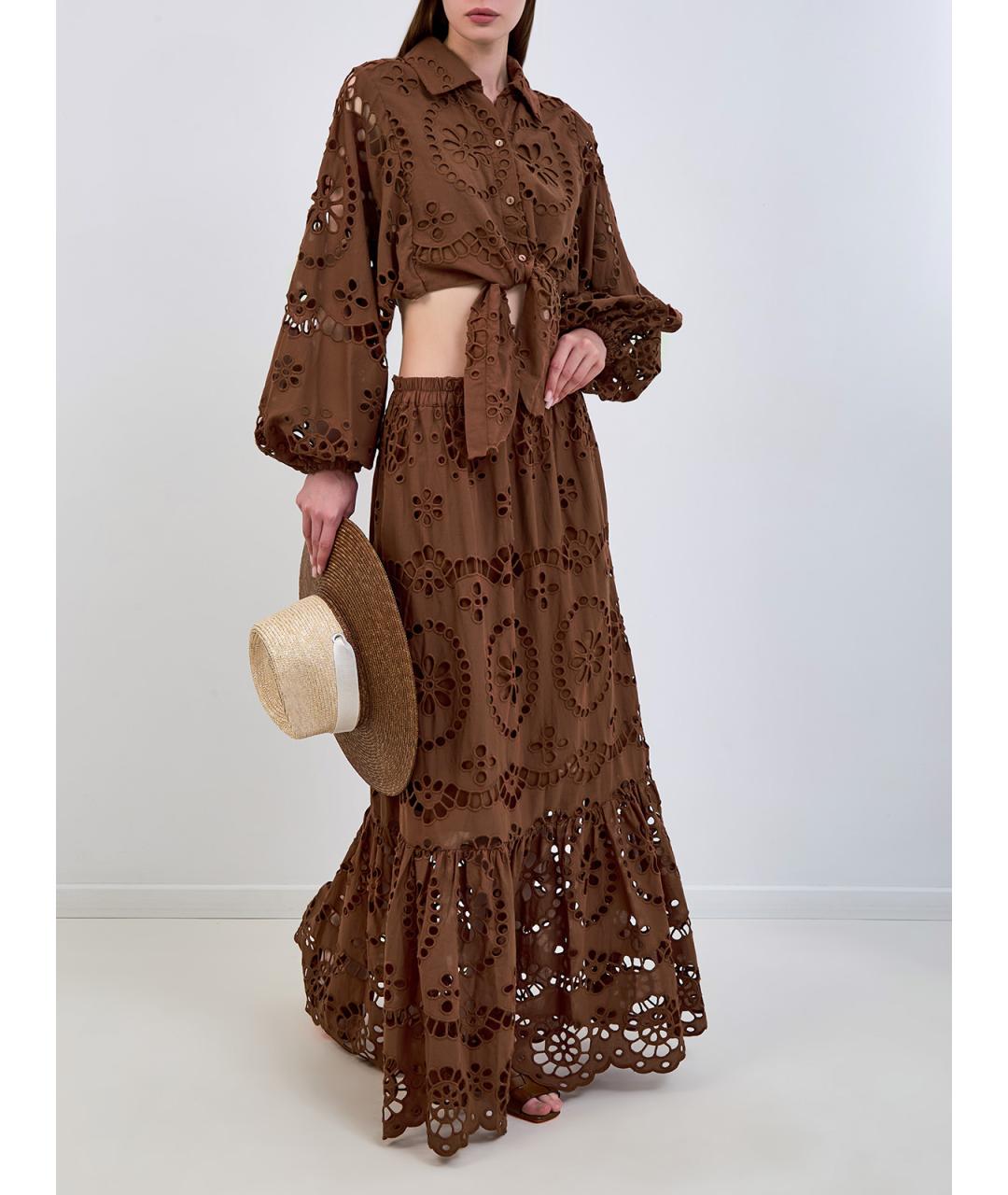 MC2 SAINT BARTH Коричневая хлопковая блузы, фото 2