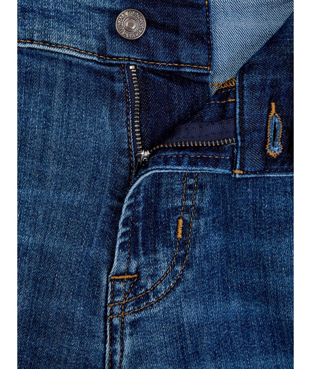 7 FOR ALL MANKIND Синие хлопковые прямые джинсы, фото 6
