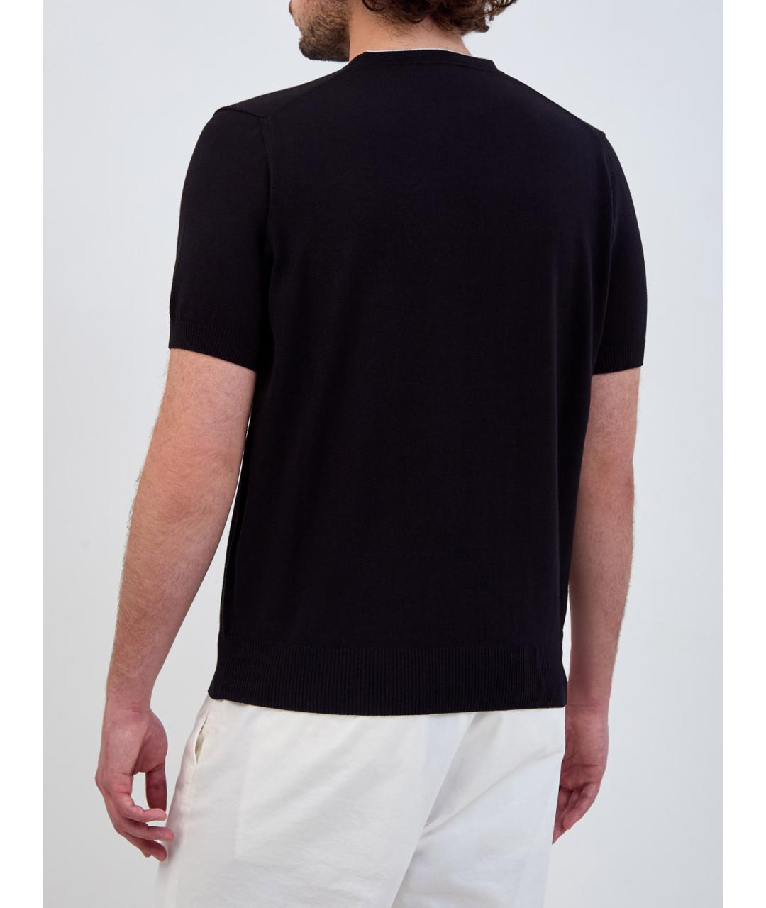 CANALI Черный хлопковый джемпер / свитер, фото 4