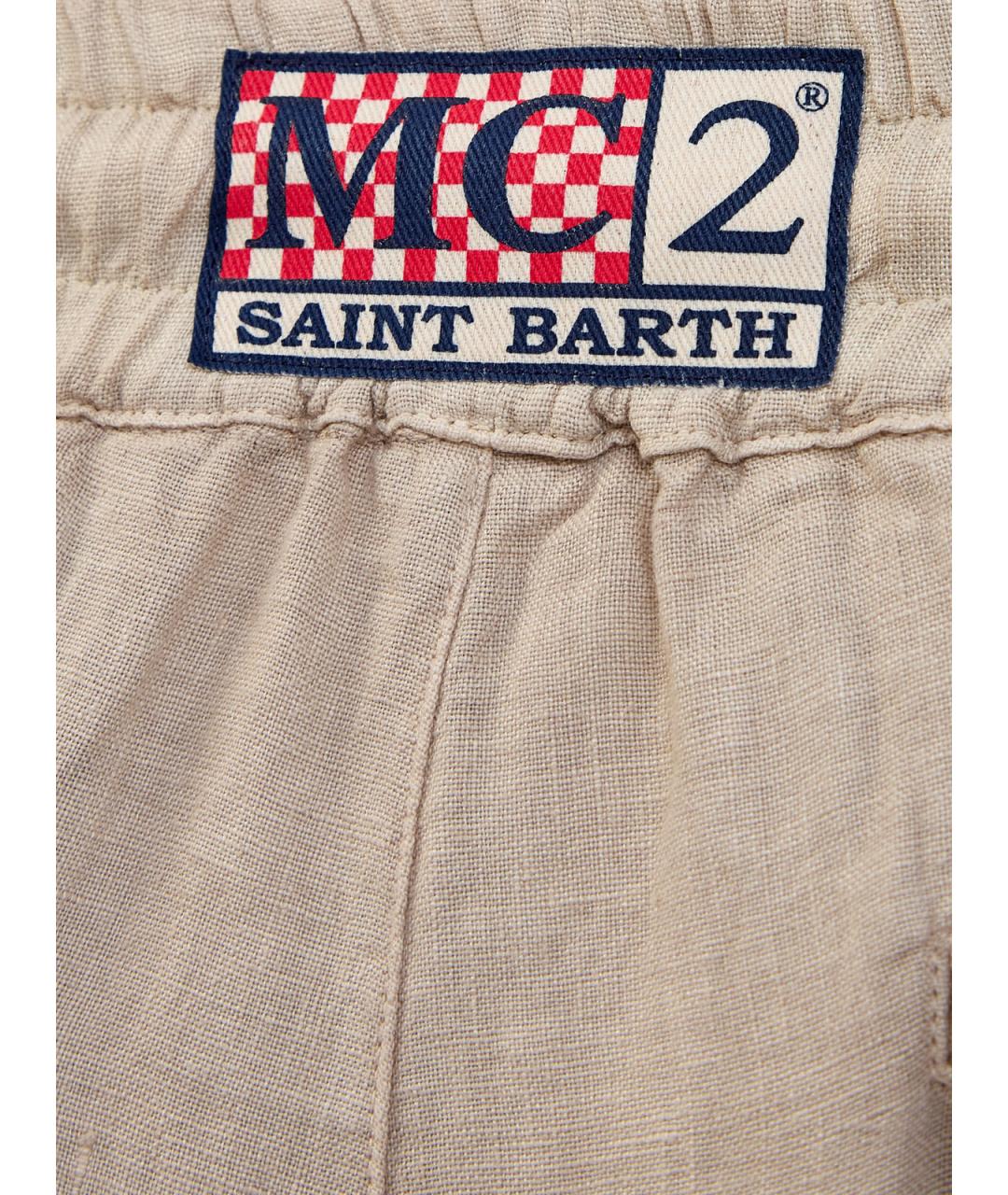 MC2 SAINT BARTH Бежевые льняные повседневные брюки, фото 5