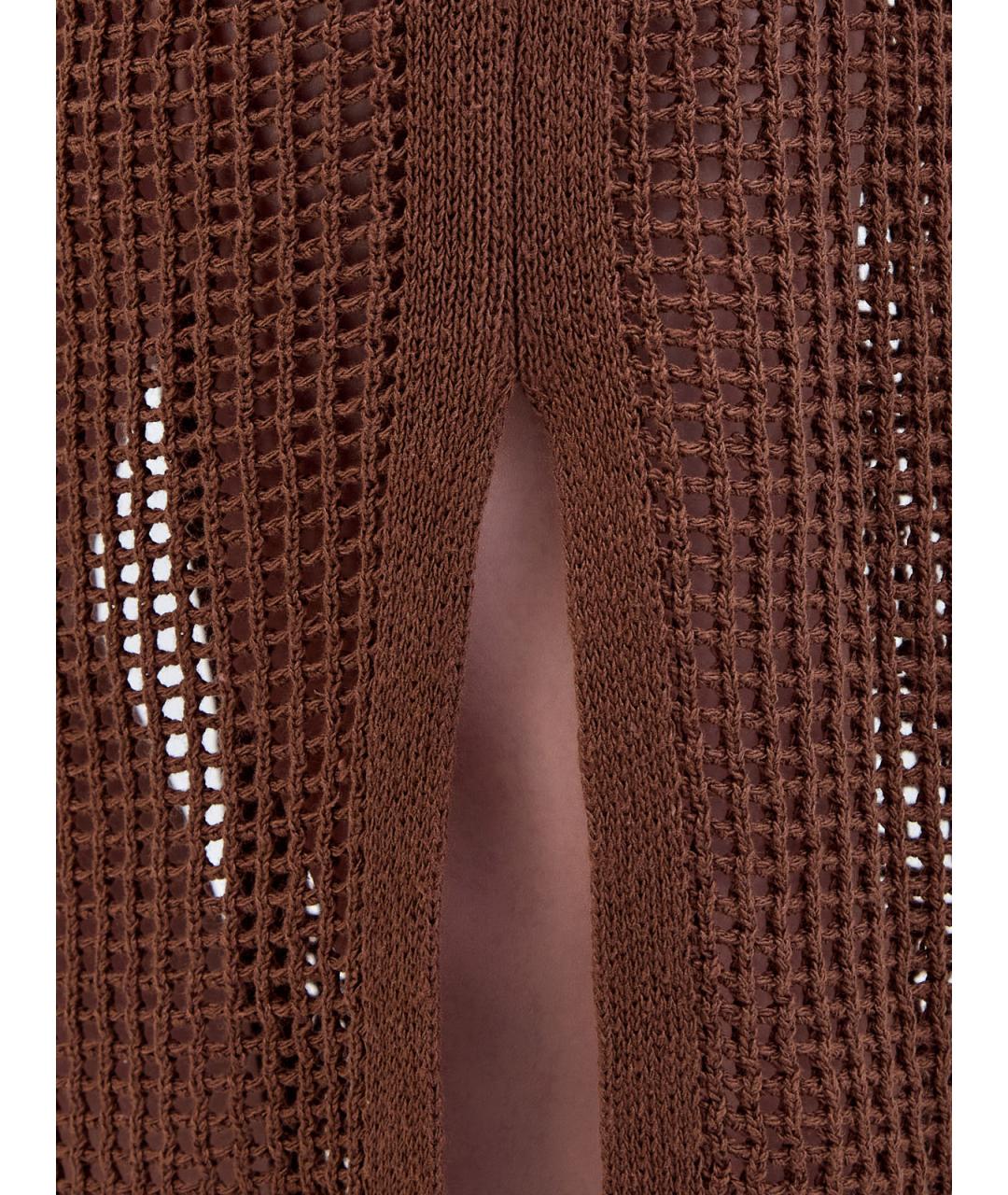 MC2 SAINT BARTH Коричневая хлопковая юбка миди, фото 5