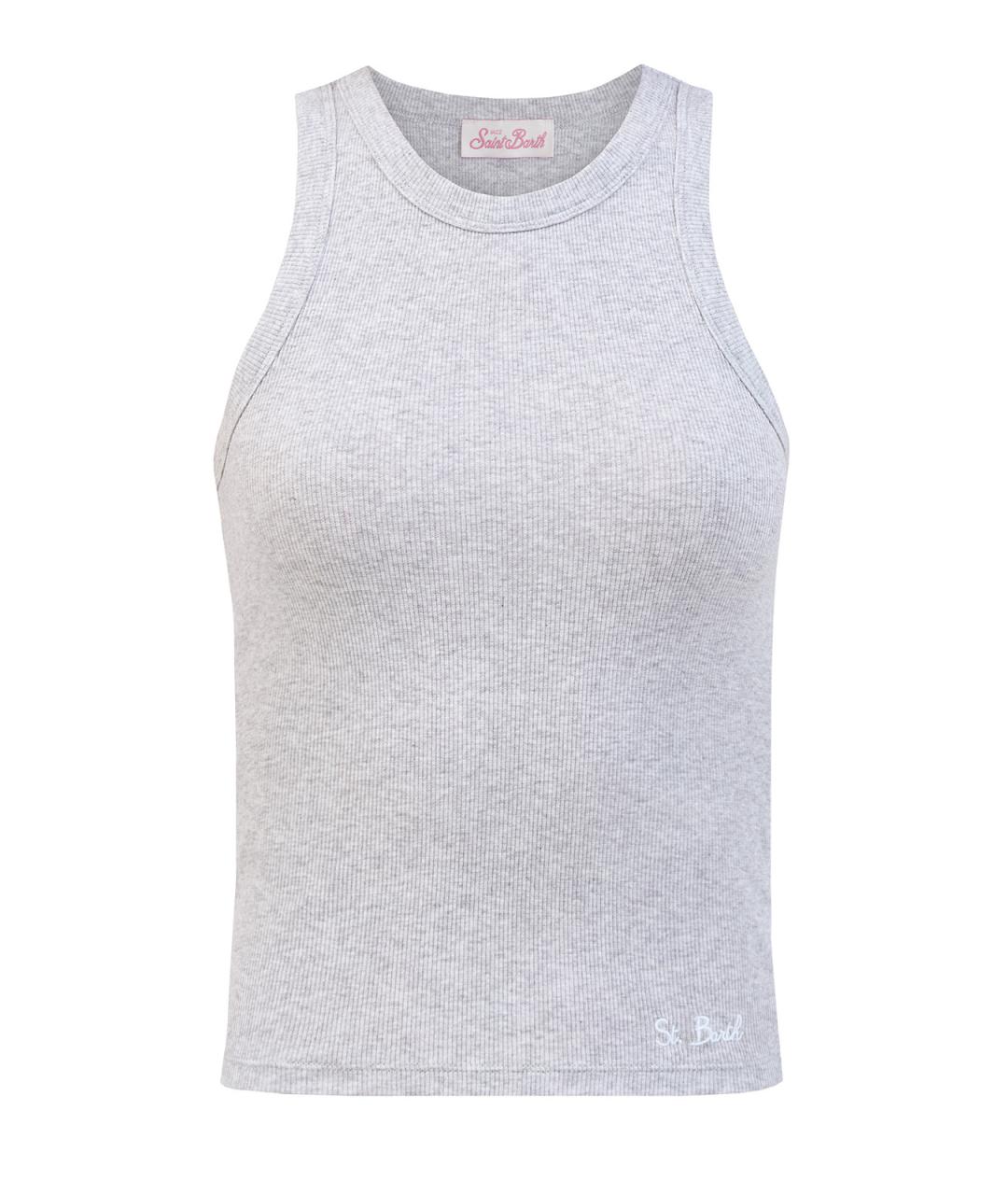 MC2 SAINT BARTH Серая хлопковая майка, фото 1