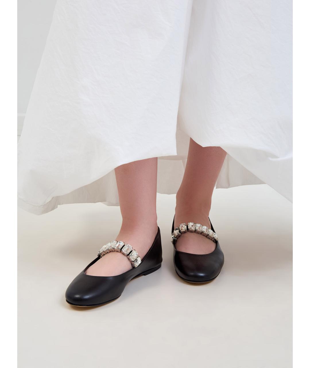 CASADEI Черные кожаные балетки, фото 2