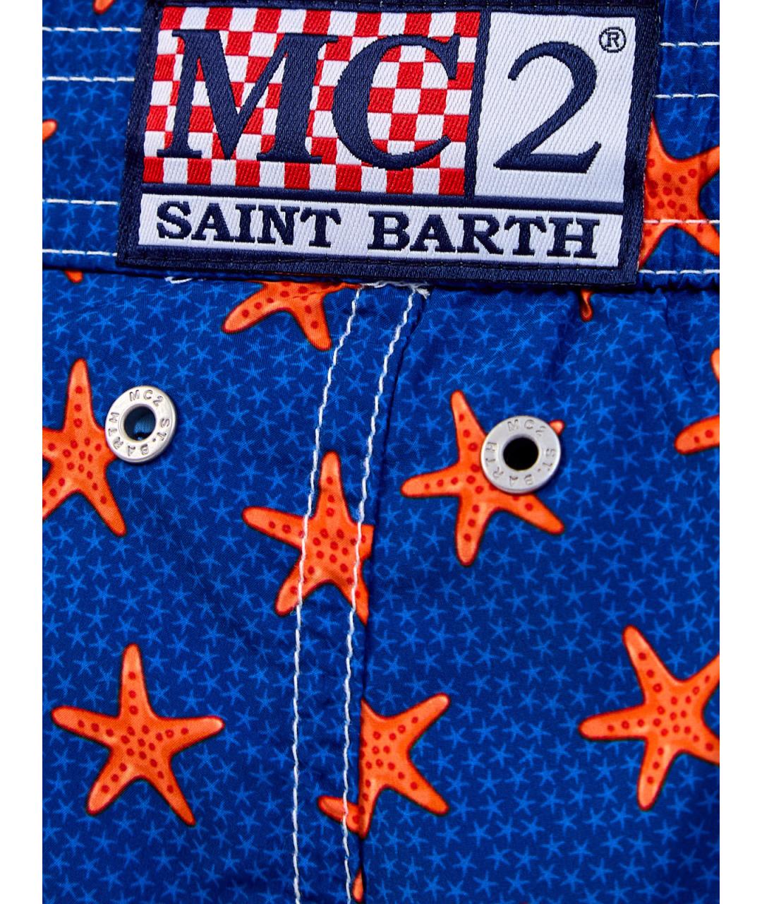 MC2 SAINT BARTH Синие полиэстеровые шорты, фото 3