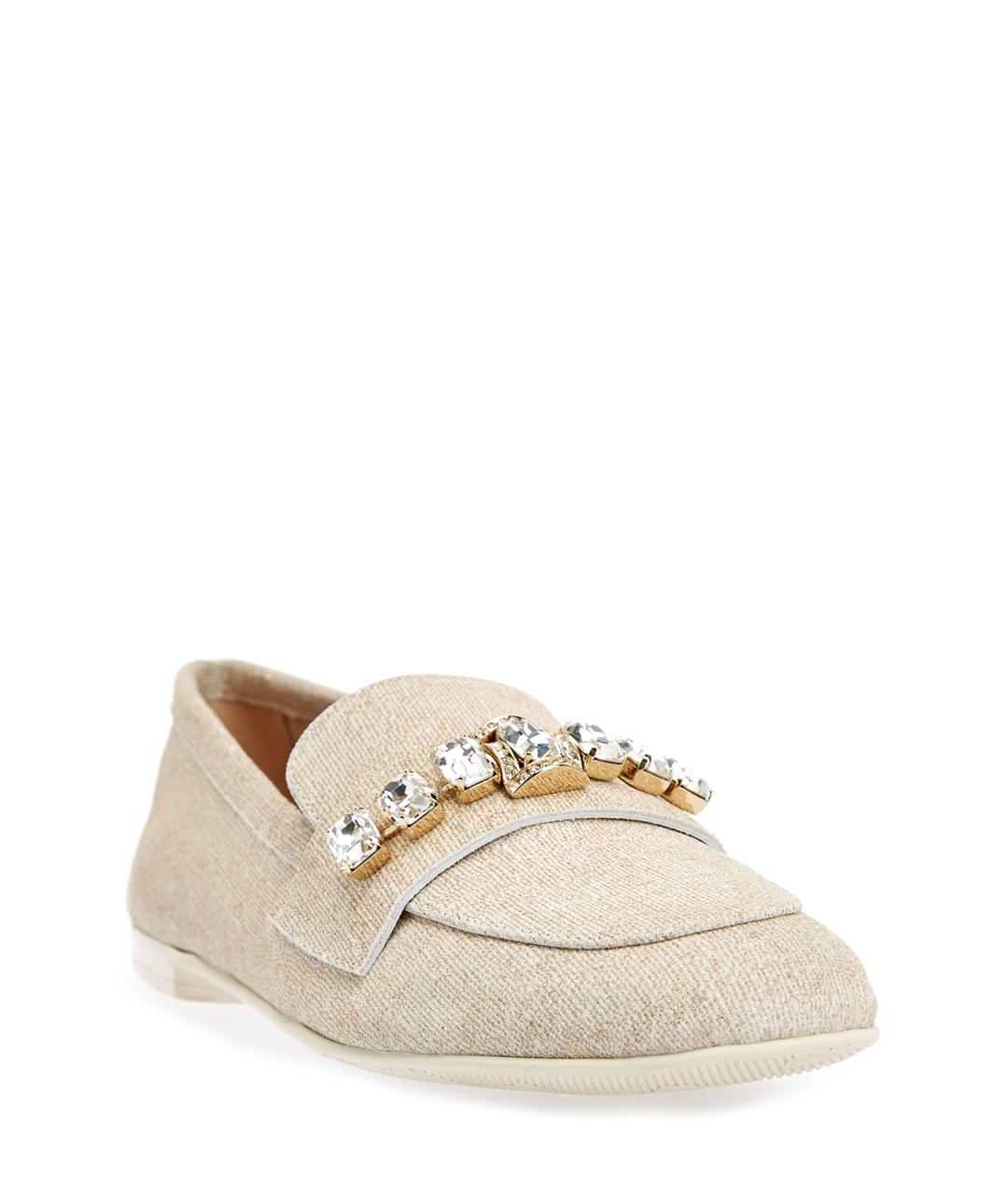 CASADEI Бежевые текстильные лоферы, фото 3