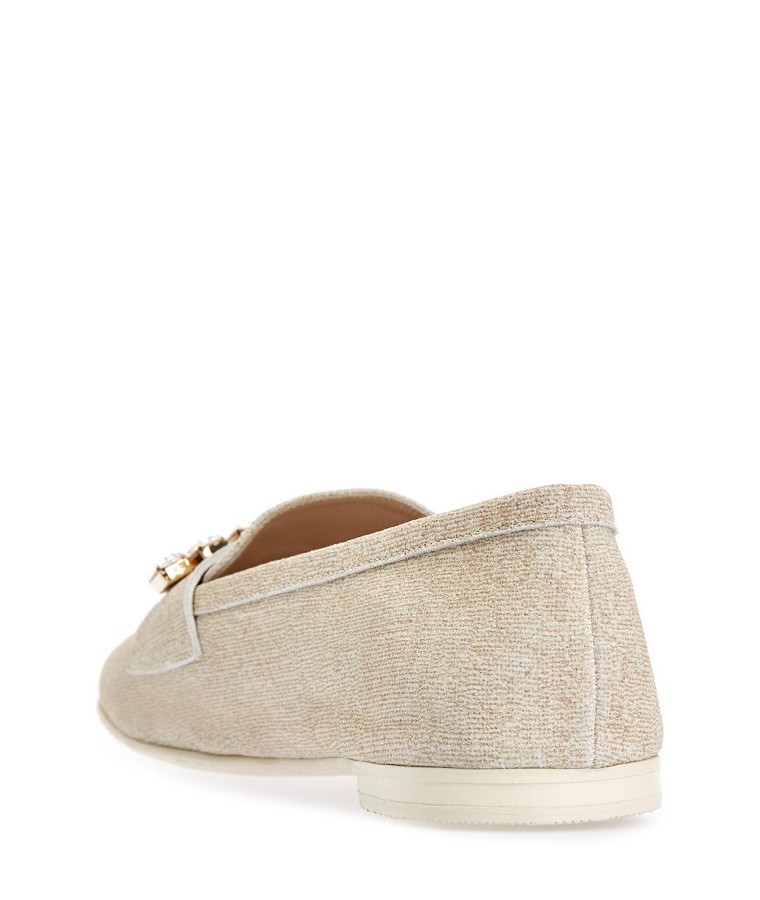 CASADEI Бежевые текстильные лоферы, фото 4