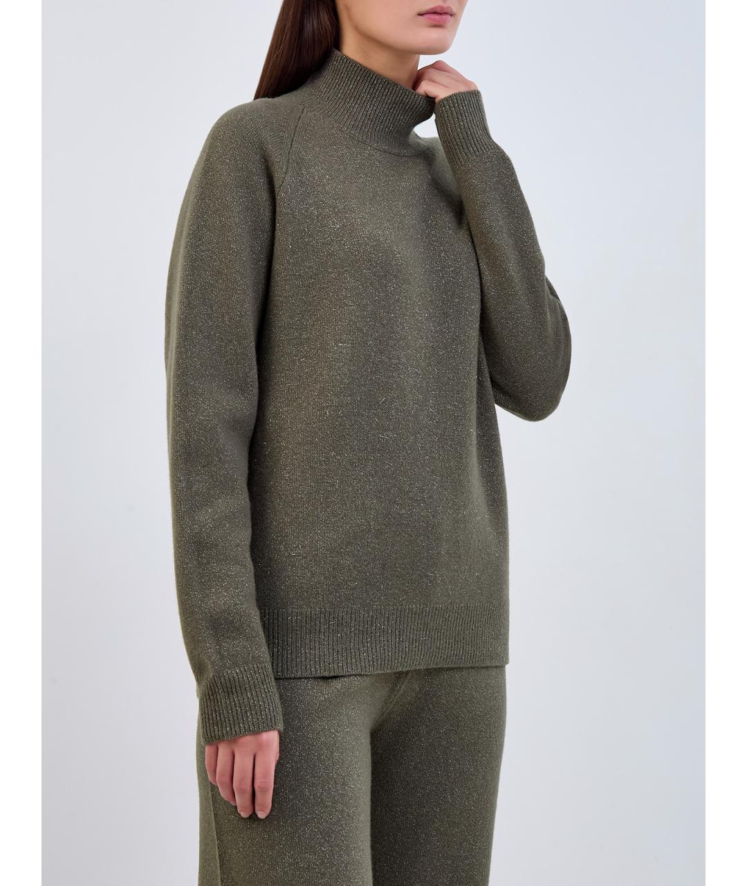 PESERICO Зеленый шерстяной джемпер / свитер, фото 3