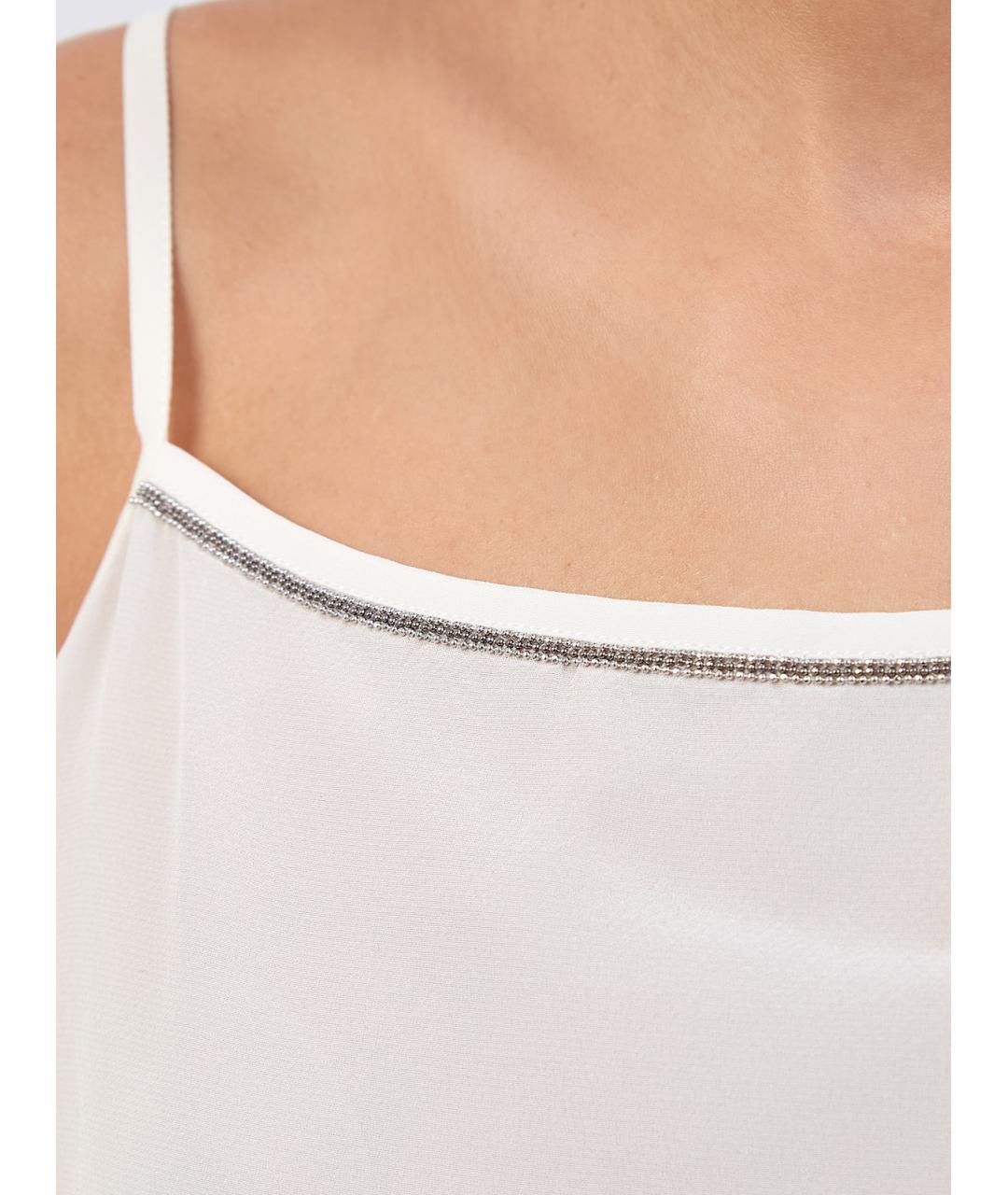 PESERICO Белая шелковая майка, фото 3