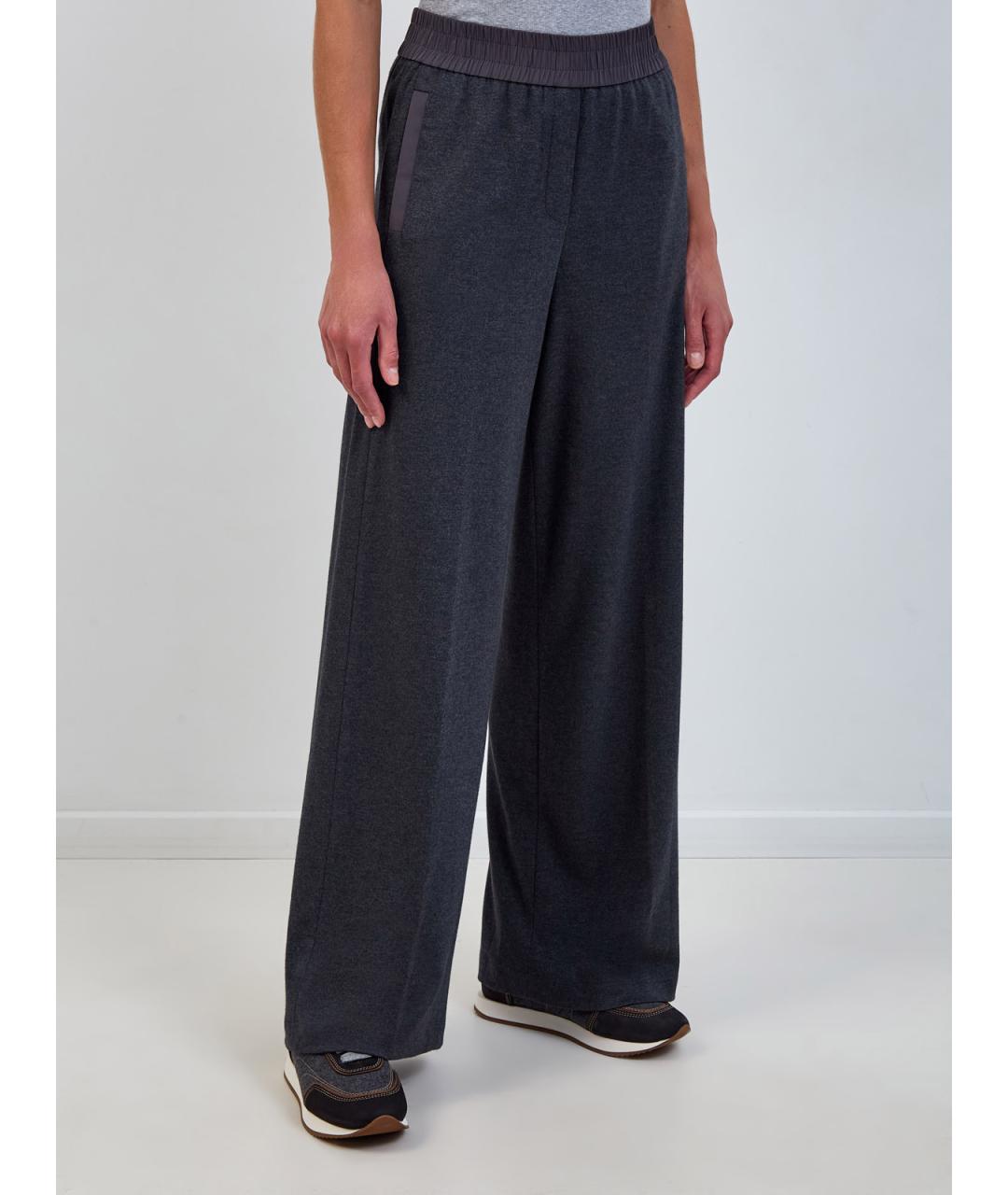 PESERICO Антрацитовые брюки широкие, фото 3