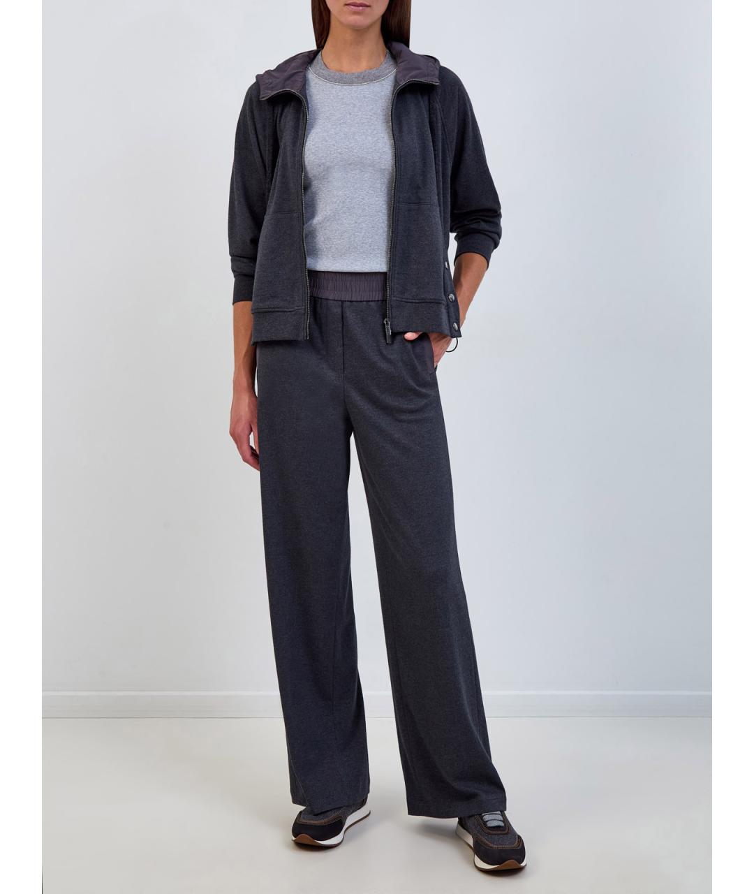 PESERICO Антрацитовые брюки широкие, фото 2