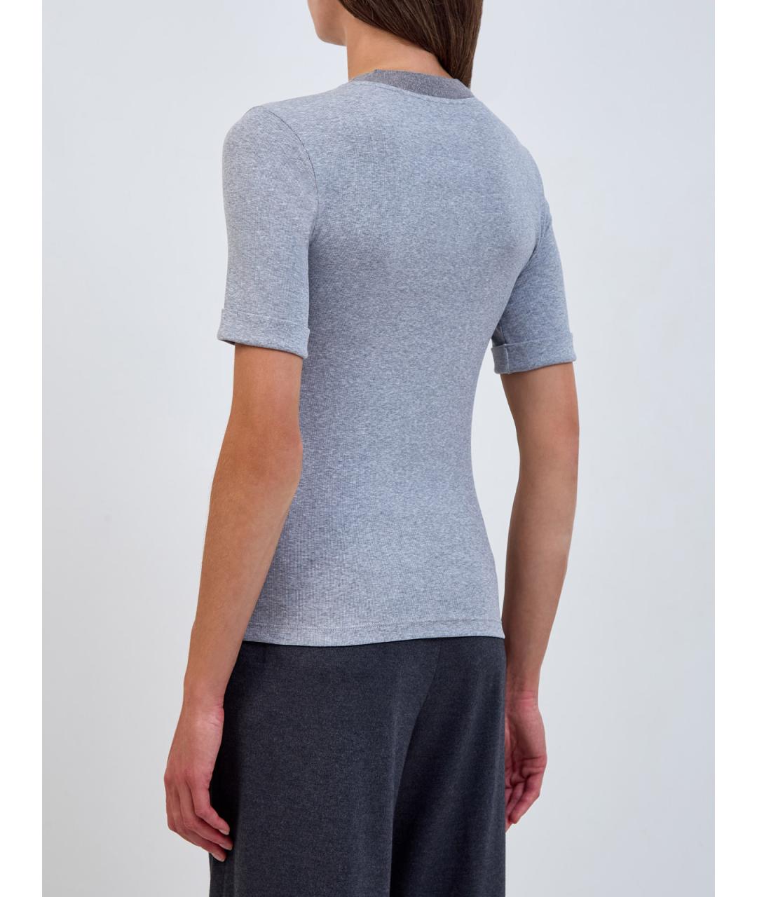 PESERICO Серый хлопковый джемпер / свитер, фото 4