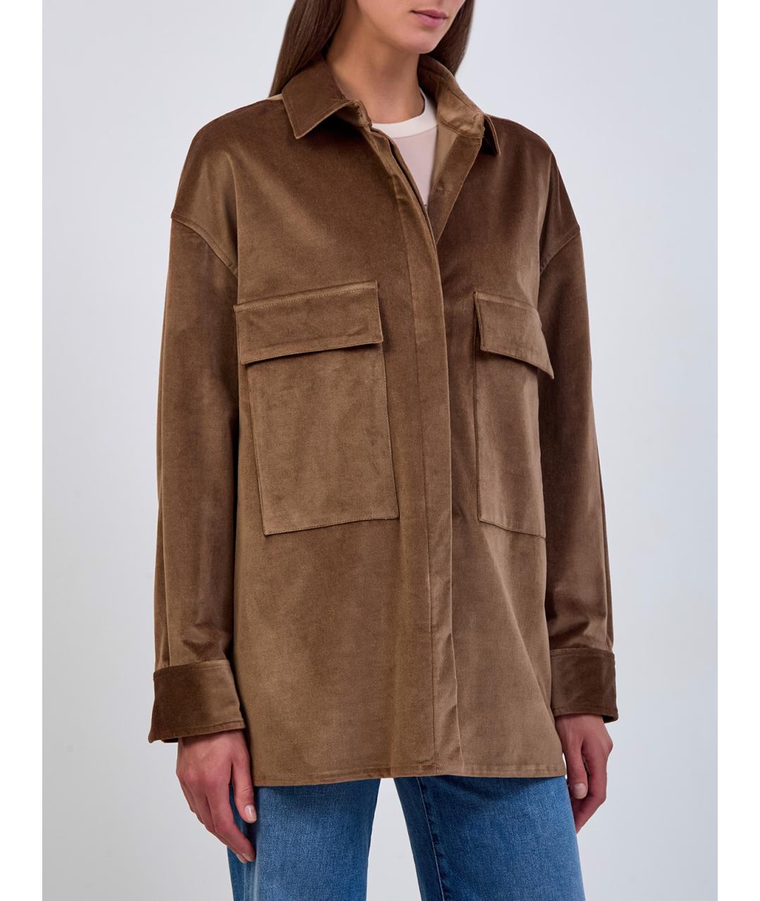 LORENA ANTONIAZZI Коричневая хлопковая рубашка, фото 3