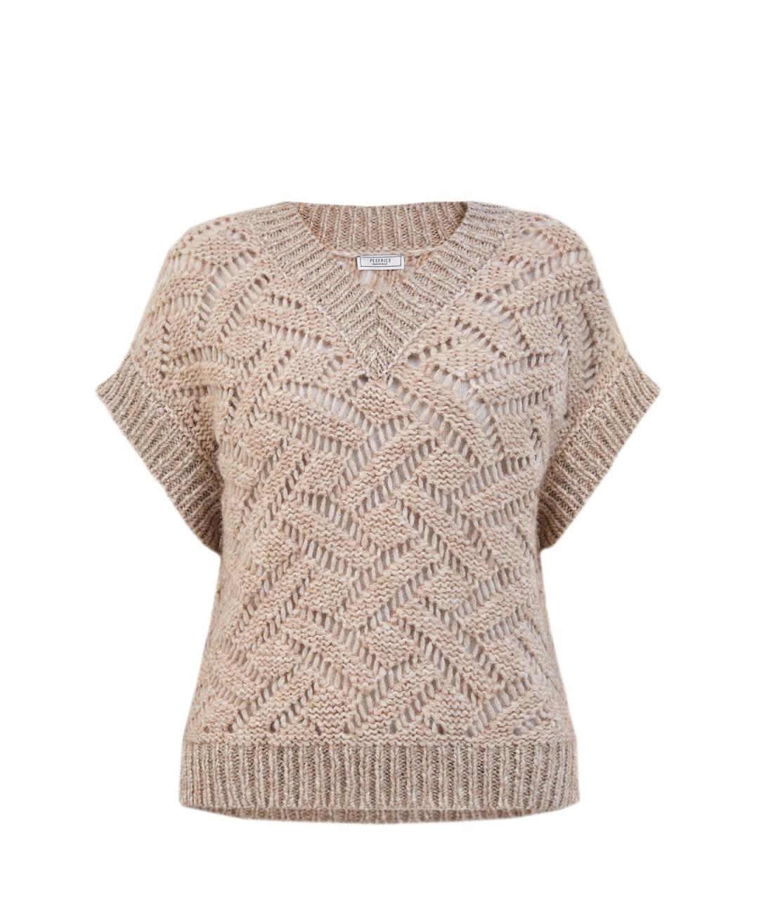 PESERICO Бежевая шерстяная жилетка, фото 4