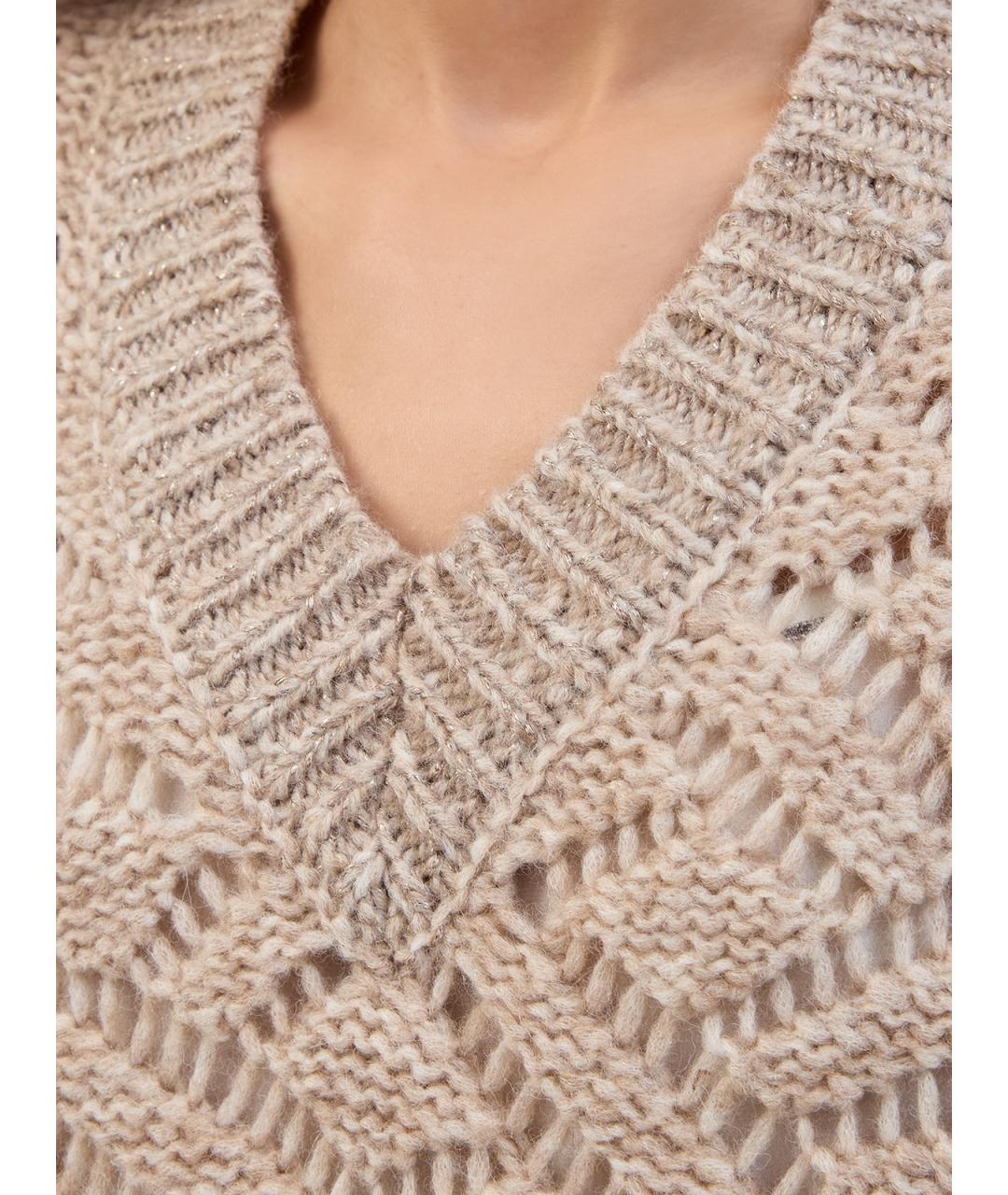 PESERICO Бежевая шерстяная жилетка, фото 3