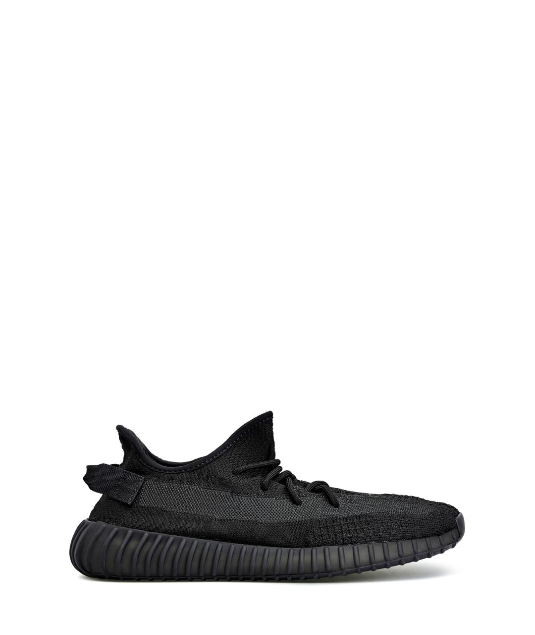 YEEZY Черные текстильные низкие кроссовки / кеды, фото 1