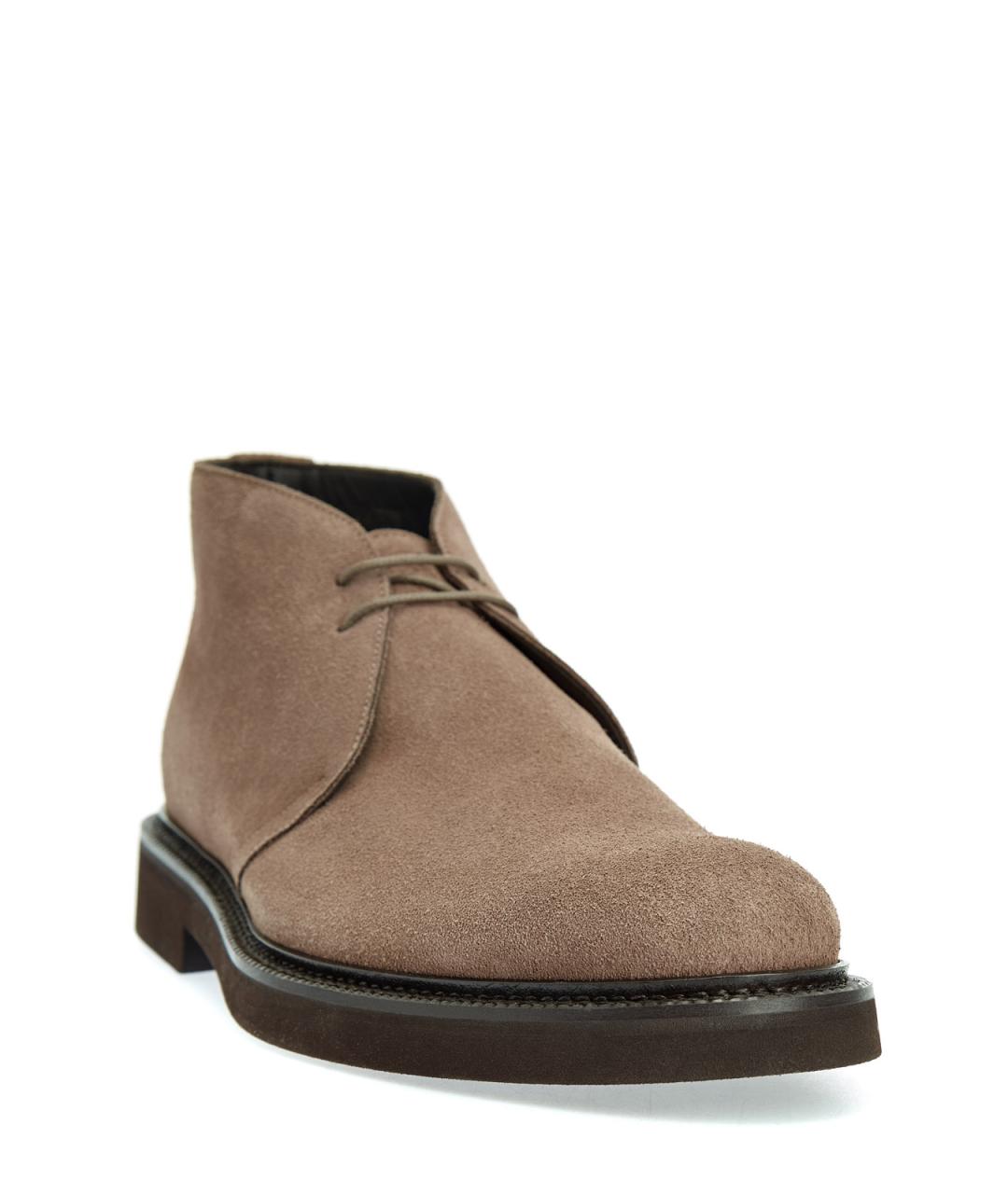 PESERICO Бежевые кожаные низкие ботинки, фото 3