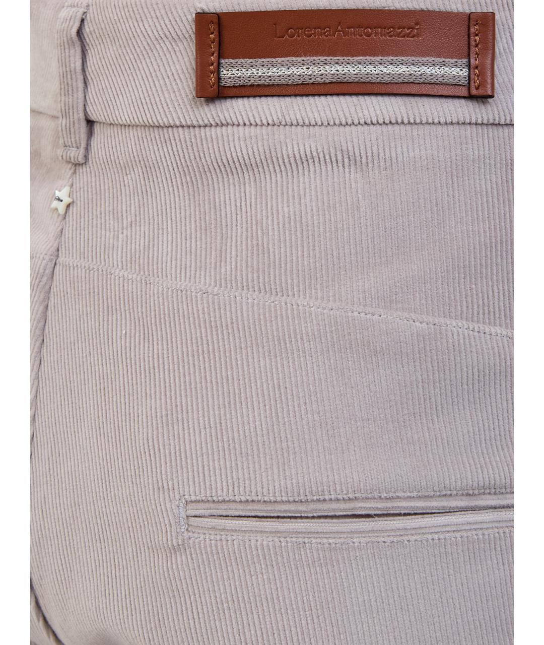 LORENA ANTONIAZZI Серые хлопковые прямые брюки, фото 3