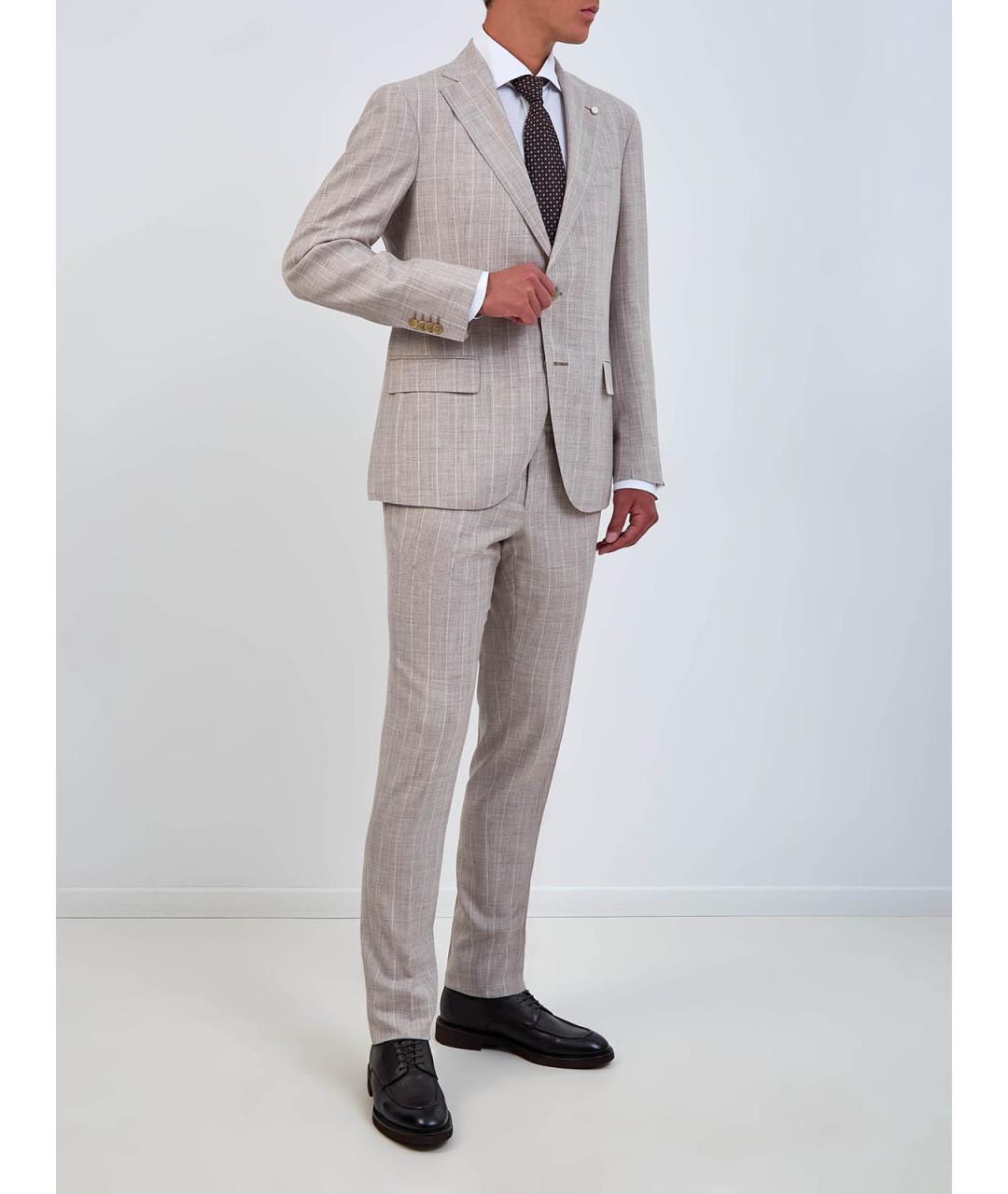 L.B.M. 1911 Бежевый классический костюм, фото 3