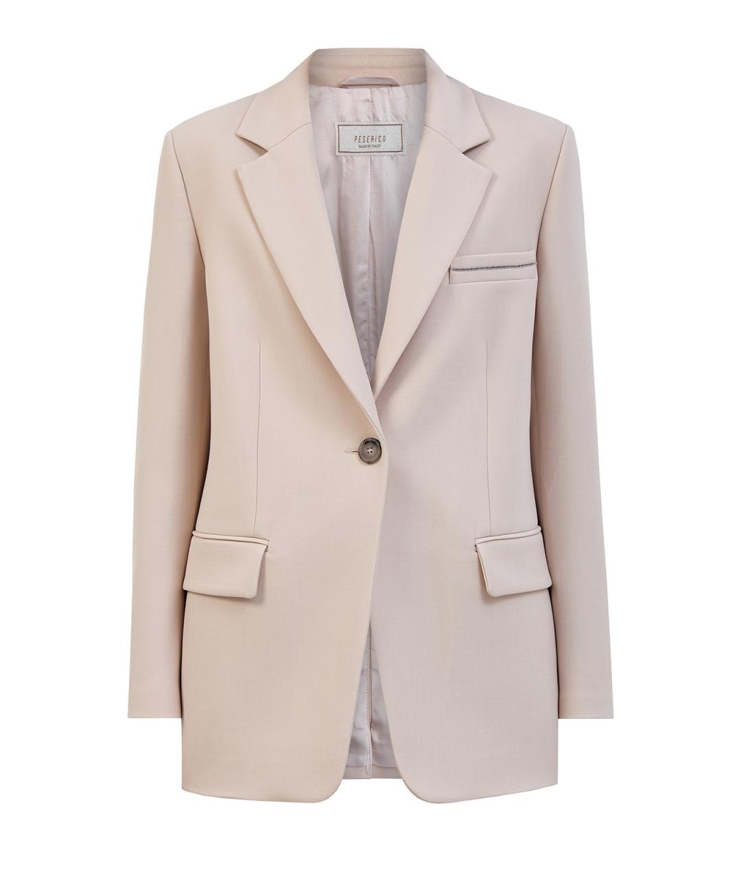 PESERICO Бежевый полиэстеровый жакет/пиджак, фото 1