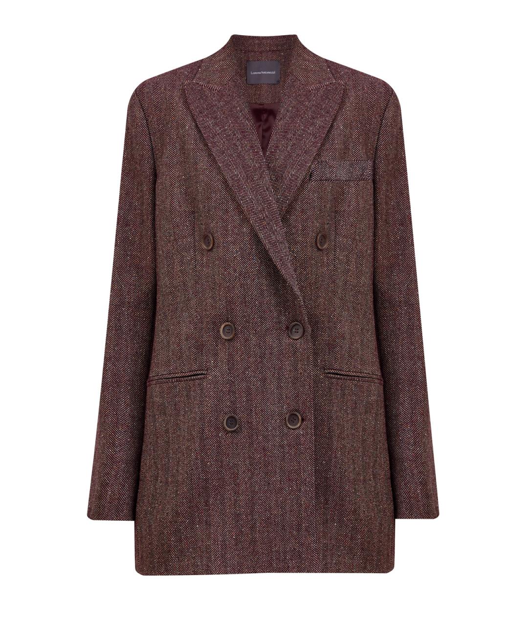 LORENA ANTONIAZZI Бордовый шерстяной жакет/пиджак, фото 1