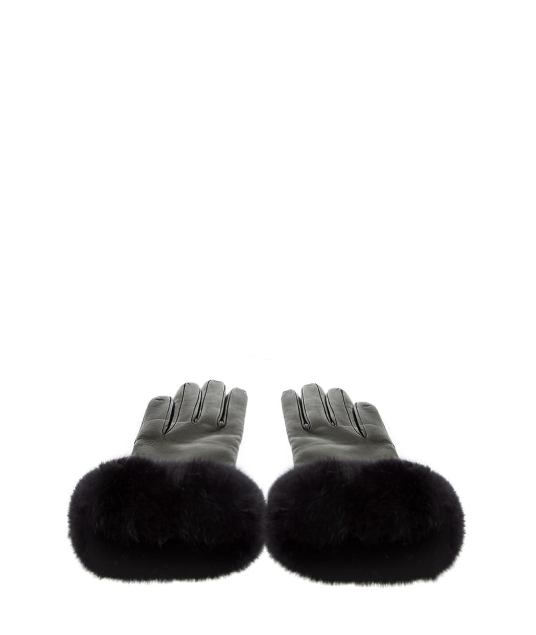 ELEVENTY Черные кожаные перчатки, фото 3