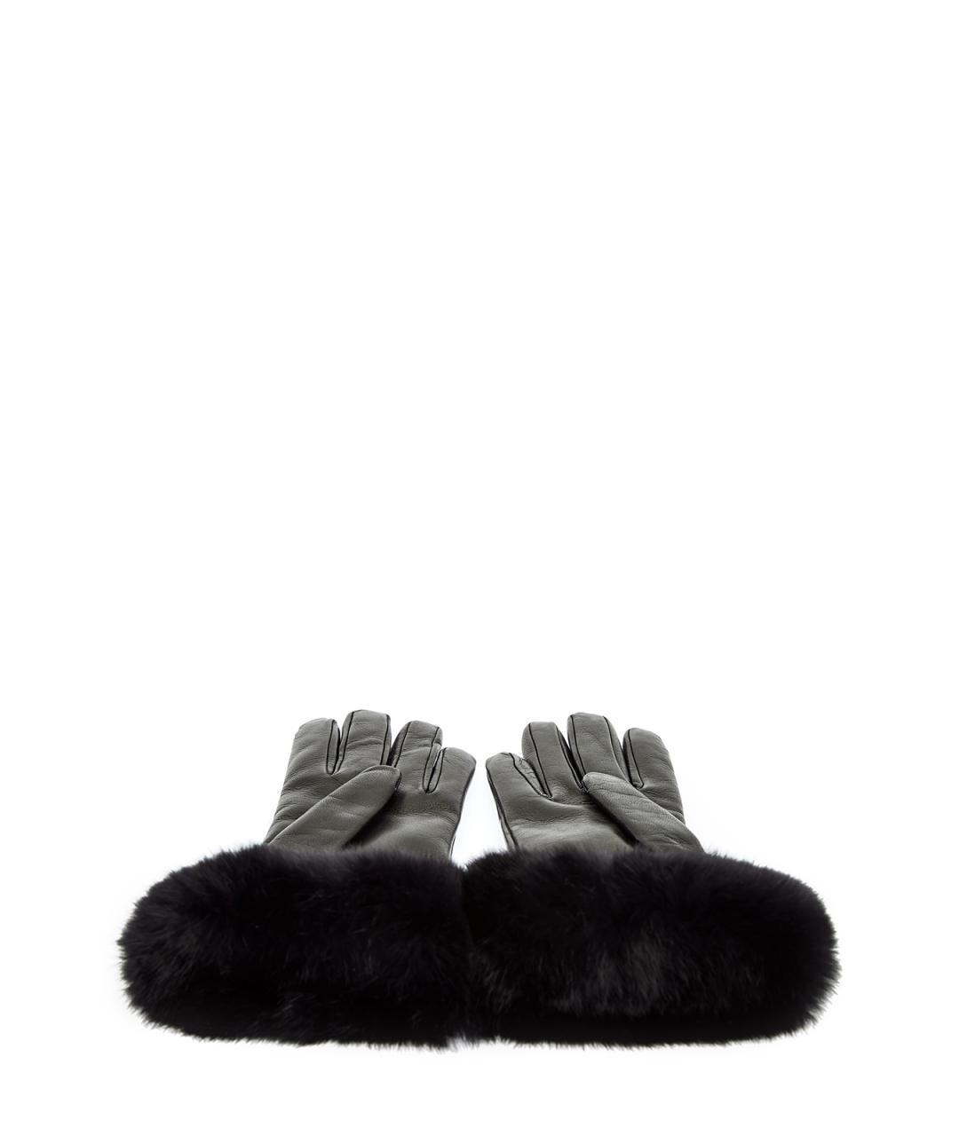 ELEVENTY Черные кожаные перчатки, фото 4