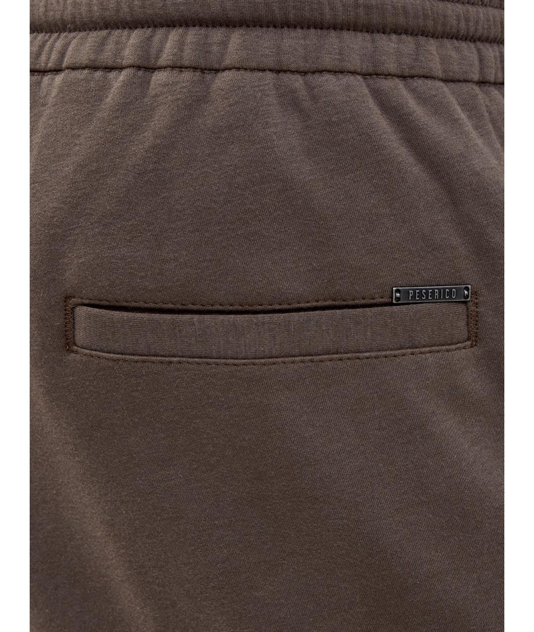 PESERICO Коричневые хлопковые повседневные брюки, фото 5