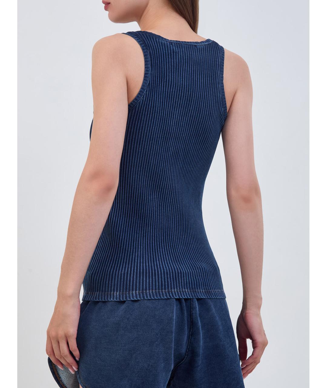 GIUSEPPE DI MORABITO Темно-синяя хлопковая майка, фото 4