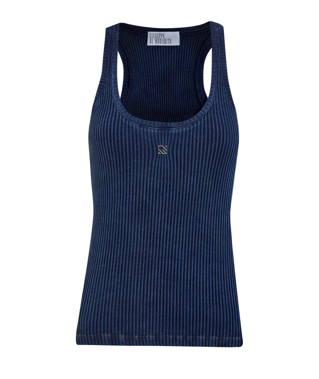 GIUSEPPE DI MORABITO Темно-синяя хлопковая майка, фото 1