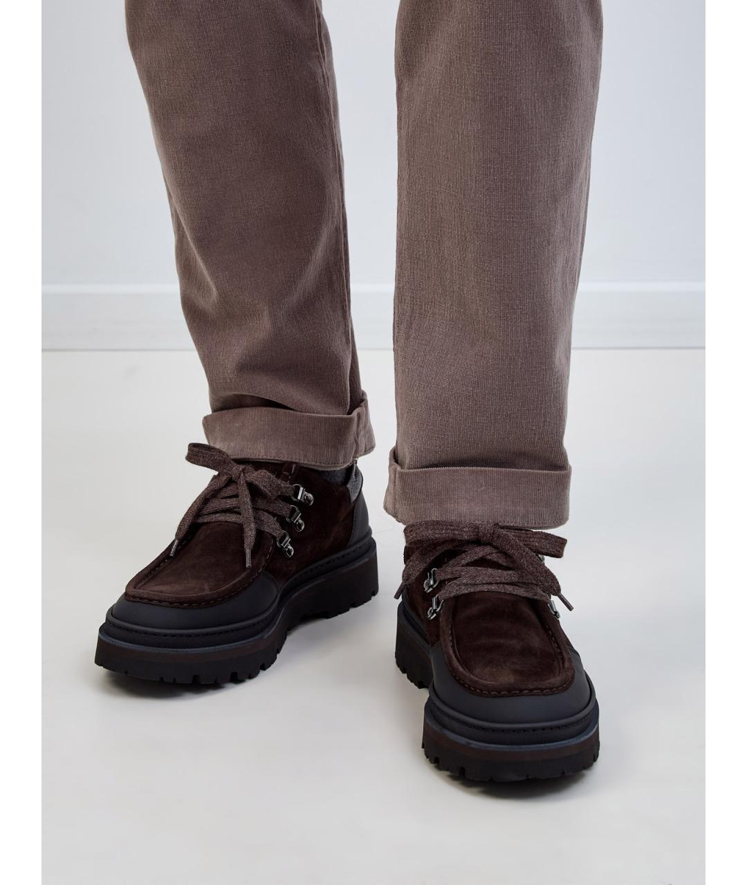 BARRETT Коричневые замшевые низкие ботинки, фото 2