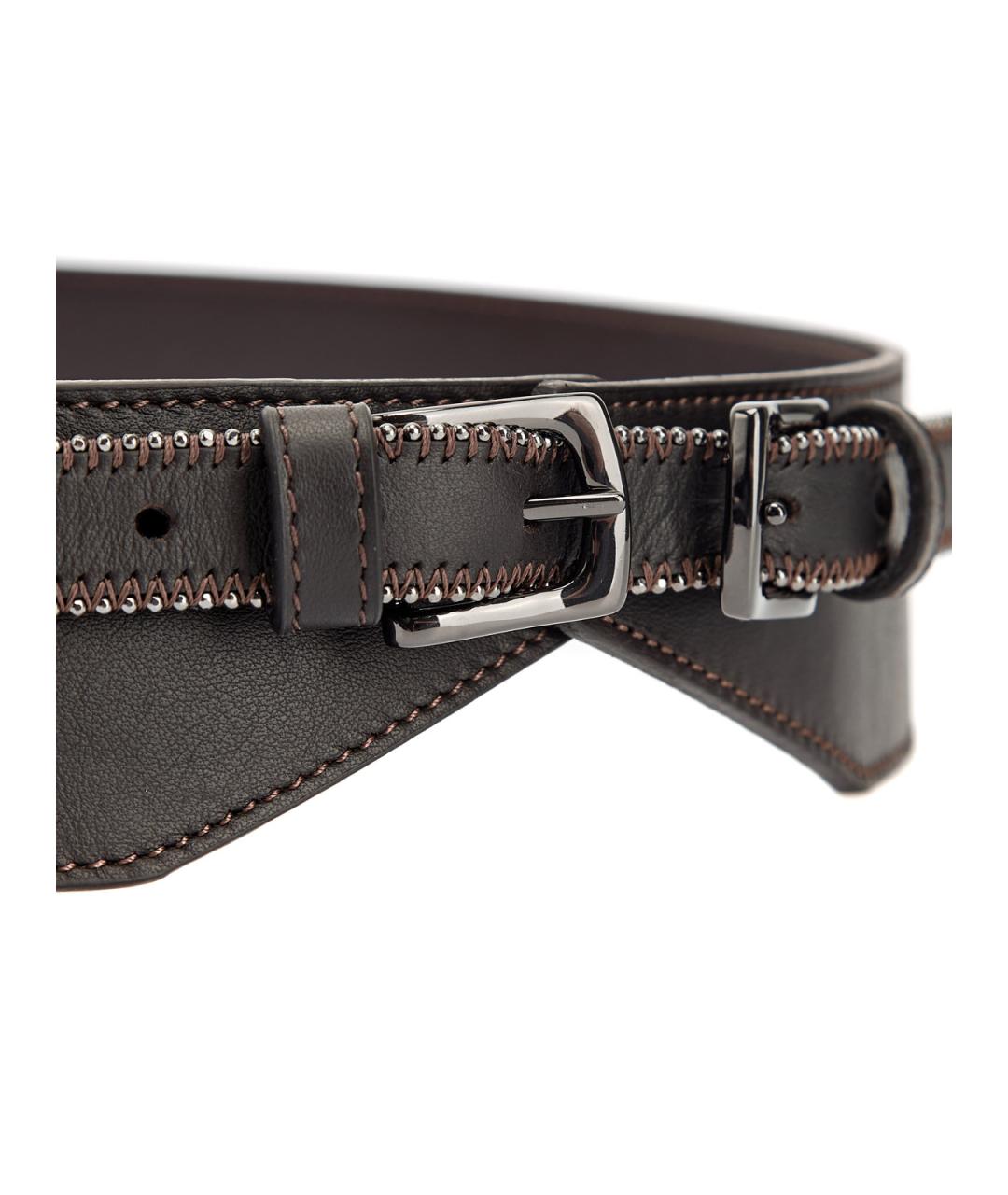 PESERICO Коричневый кожаный ремень, фото 3