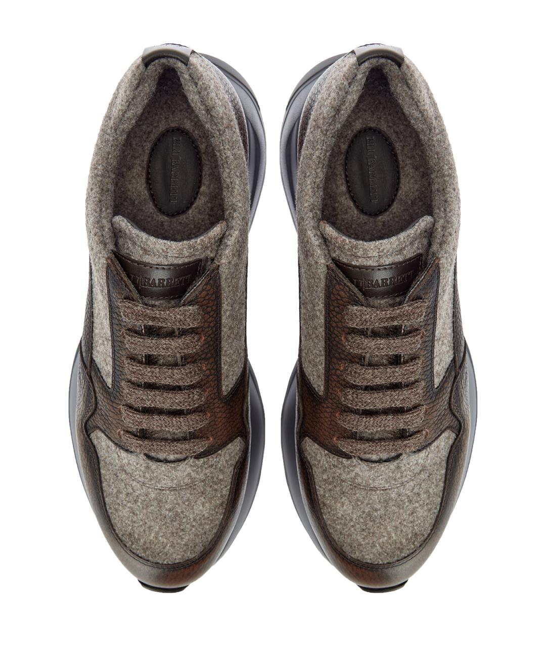 BARRETT Коричневые кожаные низкие кроссовки / кеды, фото 5