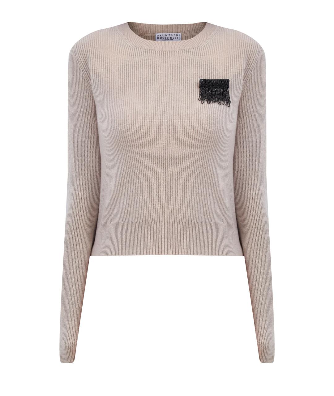BRUNELLO CUCINELLI Бежевый кашемировый джемпер / свитер, фото 1
