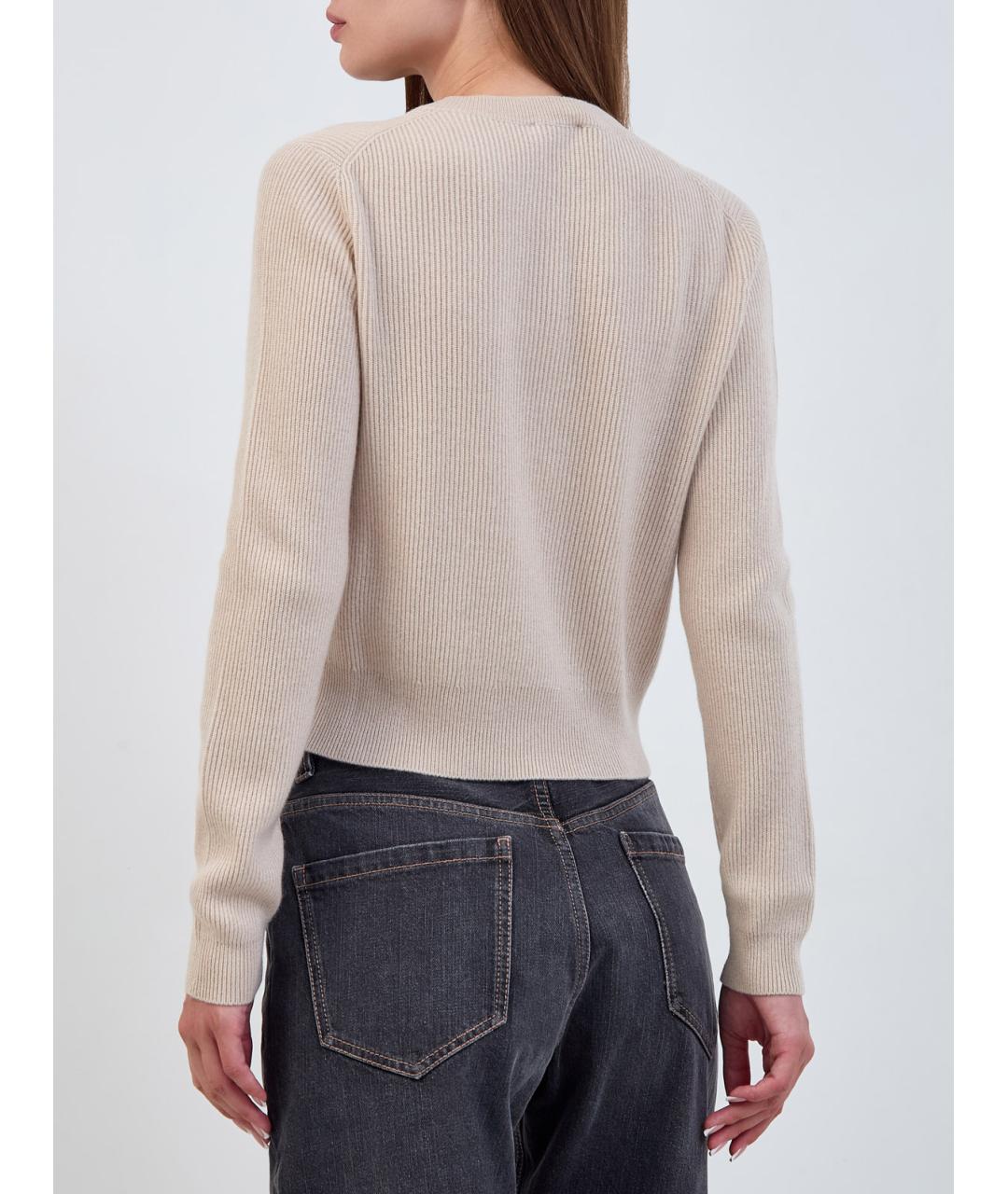 BRUNELLO CUCINELLI Бежевый кашемировый джемпер / свитер, фото 4