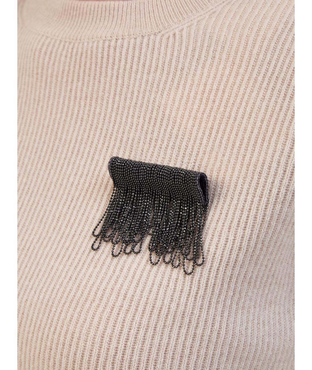 BRUNELLO CUCINELLI Бежевый кашемировый джемпер / свитер, фото 5