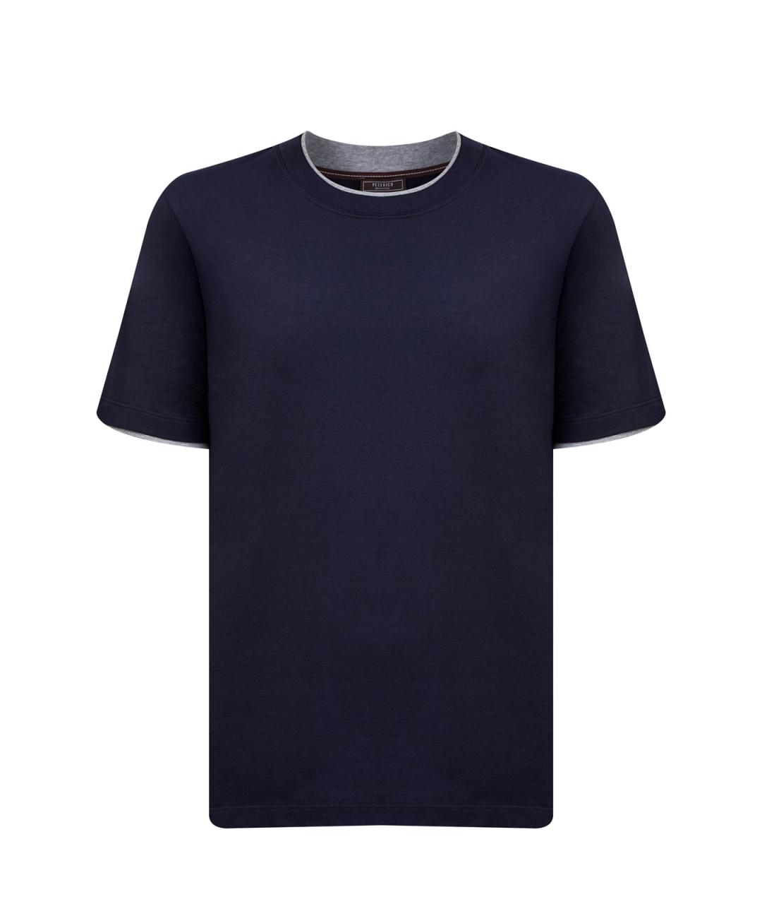 PESERICO Синяя хлопковая футболка, фото 1