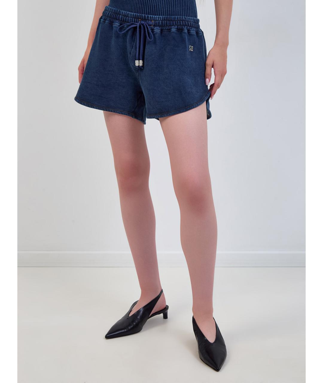 GIUSEPPE DI MORABITO Темно-синие хлопковые шорты, фото 3